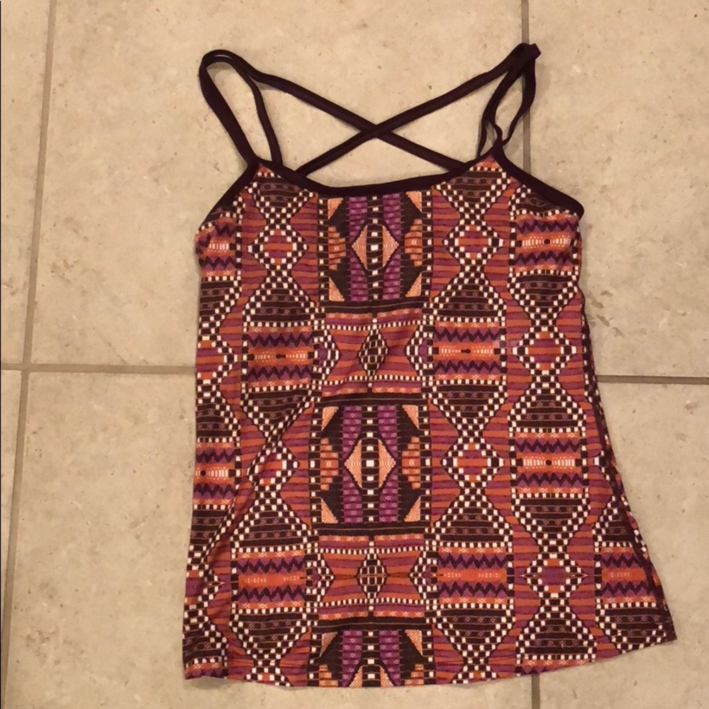 Prana multi-colored tank with bra-let